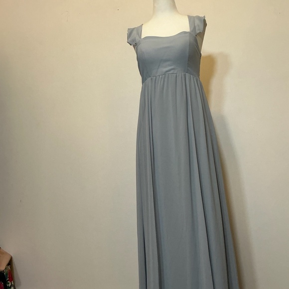 Show Me Your Mumu Blue Chiffon Maxi Dress Size Medium Made in USA - Picture 2 of 11